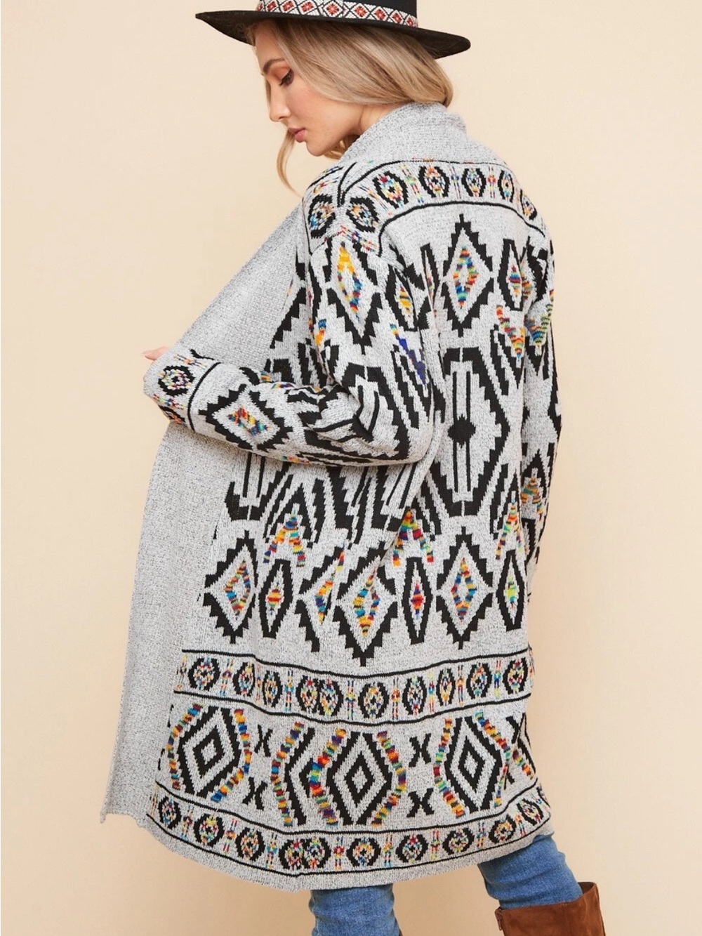 Northern Angel Western Boho Knit Cardigan Yellowstone Aztec Country Size Small - Picture 4 of 12